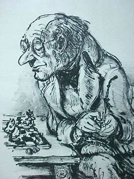 A.Paul Weber Selbstporträt Schach